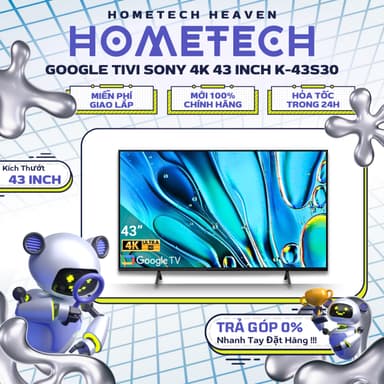So sánh giá [GIAO LẮP MIỄN PHÍ] K-43S30 - Google Tivi LED Sony 4K 43 Inch K-43S30 - Hàng Chính Hãng, Mới 100% rẻ nhất?