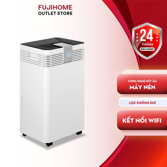Máy hút ẩm Fujihome DH60W-HEPA mẫu mới 2025 lọc không khí, kết nối wifi - Công suất 60L/ngày - Ảnh 2