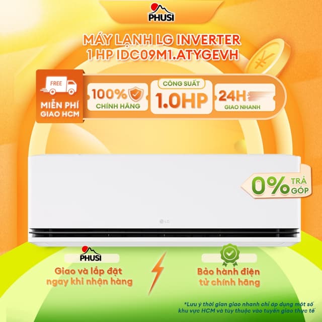 IDC09M1 - Máy lạnh LG Inverter 1 HP IDC09M1 Dàn Lạnh Có Màn Hình, BH CHÍNH HÃNG [GIAO LẮP HCM] - Ảnh 2