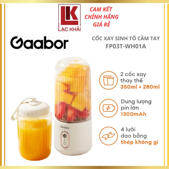 Cốc xay sinh tố cầm tay Gaabor FP03T-WH01A tích điện nhỏ gọn tiện lợi mang đi làm đi chơi tập gym - Ảnh 12