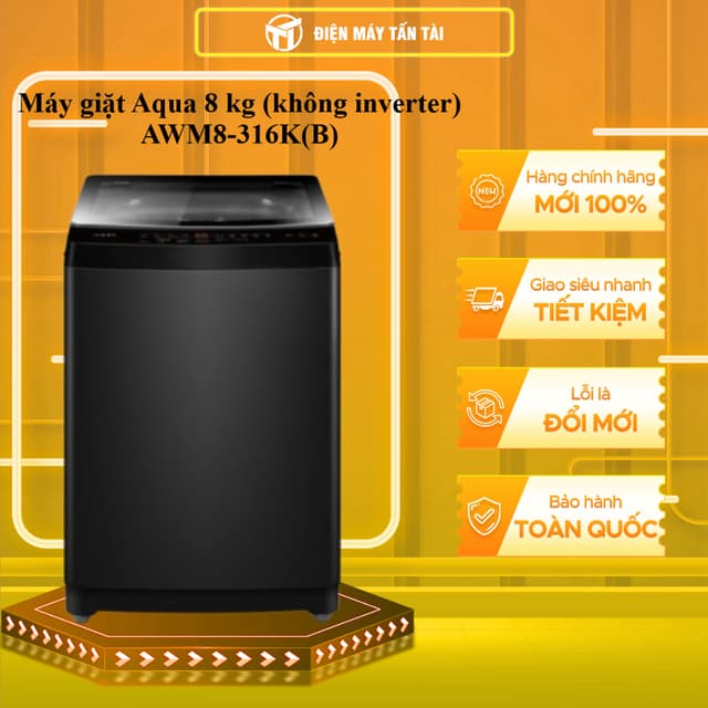 AWM8-316K(B) - Máy giặt Aqua 8 kg( không inverter ) AWM8-316K(B) - GIAO TOÀN QUỐC - Ảnh 4