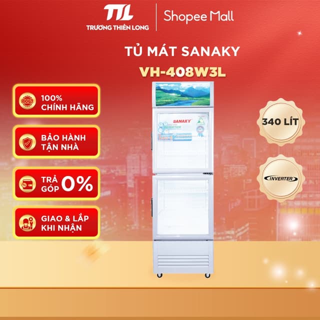 VH-408W3L - Tủ Mát Sanaky Inverter 340 Lít VH-408W3L [FREESHIP HCM] - Ảnh 8