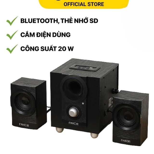 Loa vi tính Bluetooth Enkor E700 Đen Hàng Chính Hãng Mới 100% - Ảnh 1
