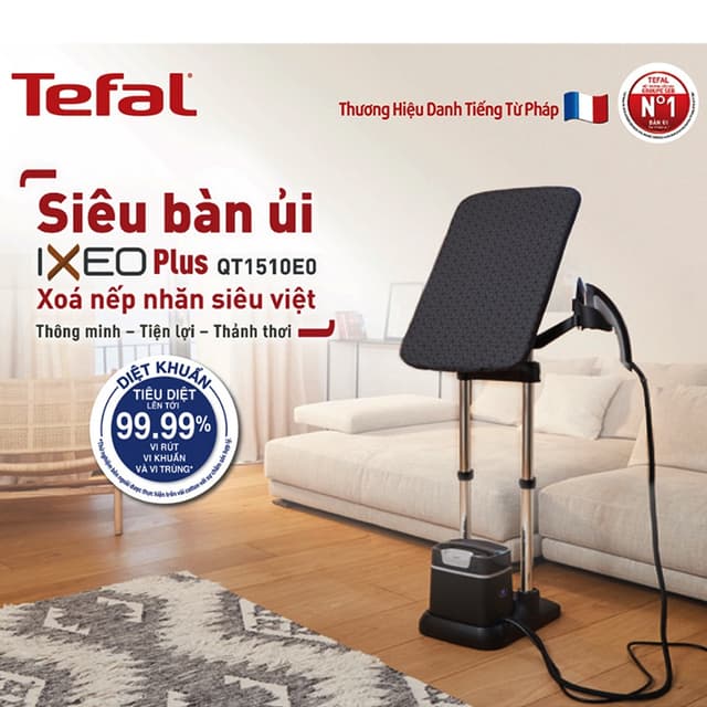 Bàn ủi đứng hơi nước Tefal IXEO Plus QT1510E0 - 2980W - Hàng chính hãng - Ảnh 1