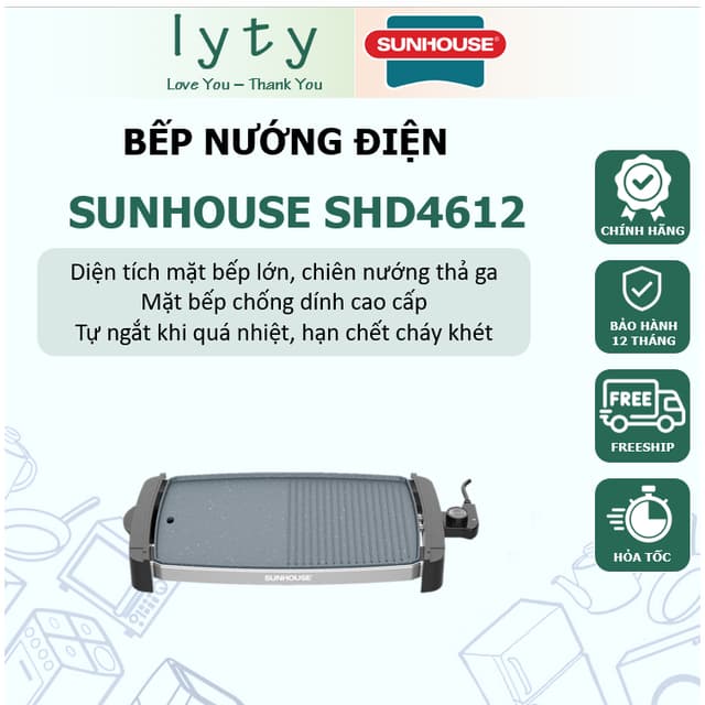 Bếp nướng điện SUNHOUSE SHD4612 - Ảnh 4