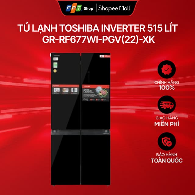 [Miễn phí giao - Không lắp đặt] Tủ lạnh Toshiba Inverter Multi Door 515 lít GR-RF677WI-PGV(22)-XK - Ảnh 10