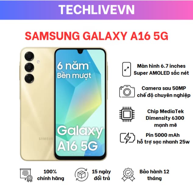 Điện Thoại Di Động Samsung Galaxy A16 4G, 5G 8GB/128GB - Ảnh 4