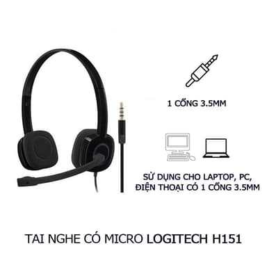 So sánh giá Tai Nghe Vi Tính Có Micro Logitech H151, tai nghe cho pc, laptop có 1 cổng 3.5mm rẻ nhất?