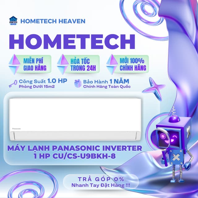 [MIỄN PHÍ GIAO HÀNG] U9BKH-8 - Máy lạnh Panasonic Inverter 1 HP CU/CS-U9BKH-8 - Hàng Chính Hãng, Mới 100% - Ảnh 8