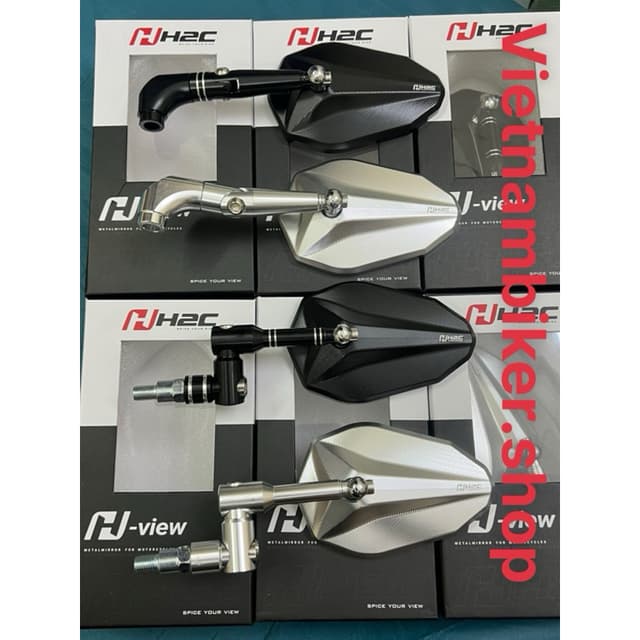 Kính-Gương chiếu hậu H2c Mẫu H-view V2 Nhôm cnc Kính trắng xịn (đạt tiêu chuẩn 168) - Ảnh 6