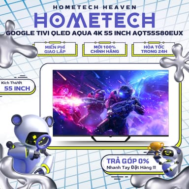 So sánh giá [GIAO LẮP MIỄN PHÍ] AQT55S80EUX - Google Tivi QLED Aqua 4K 55 inch AQT55S80EUX - Hàng Chính Hãng, Mới 100% rẻ nhất?