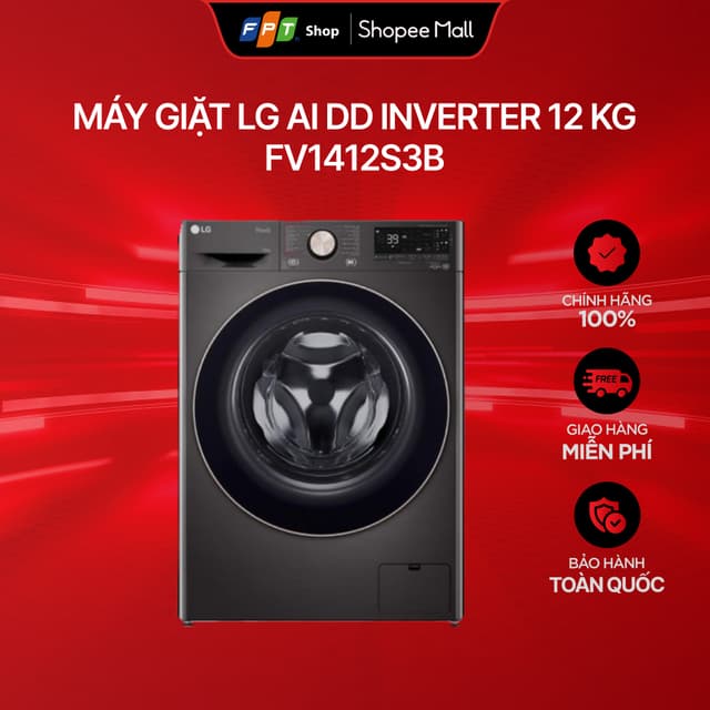 [Chỉ GH tận nơi] Máy giặt cửa trước LG AI DD Inverter 12 Kg FV1412S3B - Ảnh 5
