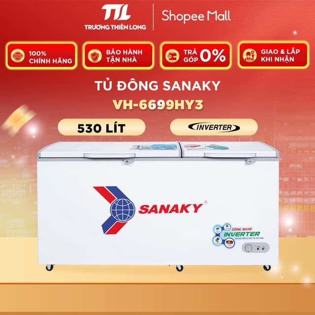 [VC 10%] VH-6699HY3 - Tủ Đông Sanaky Inverter 530 Lít VH-6699HY3 DÀN ĐỒNG [FREESHIP HCM] - Ảnh 2