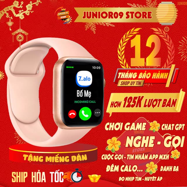 Đồng hồ thông minh JUNIOR09 WATCH 9, Smartwatch Nghe gọi, Tin nhắn App - MXH, Chơi game, GPT AI, Đo nhịp tim, Chống nước - Ảnh 9