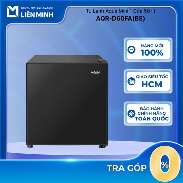 AQR-D60FA(BS) - Tủ Lạnh Mini 1 Cửa Aqua 50 Lít AQR-D60FA-BS - Không Inverter [SHIP 0Đ HCM] - Ảnh 10