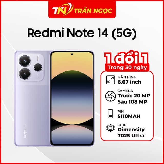 Điện thoại Xiaomi Redmi Note 14 (5G) 8GB 256GB Chính Hãng - Ảnh 7