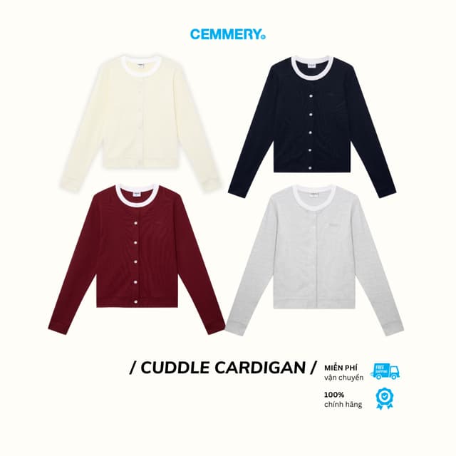 Áo Cardigan Nữ CEMMERY Local Brand Chính Hãng Cuddle Cardigan Thun Gân Form Fit Logo Thêu 4 Màu - Ảnh 9