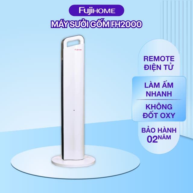 Quạt sưởi gốm Ceramic để sàn FUJIHOME FH2000 không khô da - làm ấm nhanh - Bảo hành toàn quốc - Ảnh 4