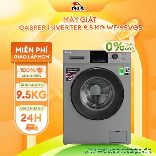 WF-95VG5 [MIỄN PHÍ SHIP HCM] Máy giặt Casper Inverter 9.5 kg WF-95VG5 - BH Chính Hãng - Mới 100% - Ảnh 3