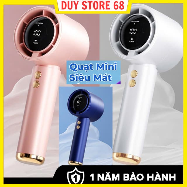 Quạt mini cầm tay M2 5000mAh di động có thể sạc gió mạnh 100 tốc độ turbo phản lực màn hình hiển thị pin tặng dây đeo - Ảnh 10