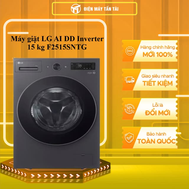 F2515SNTG -Máy giặt LG AI DD Inverter 15 kg F2515SNTG - GIAO TOÀN QUỐC - BẢO HÀNH CHÍNH HÃNG - Ảnh 2