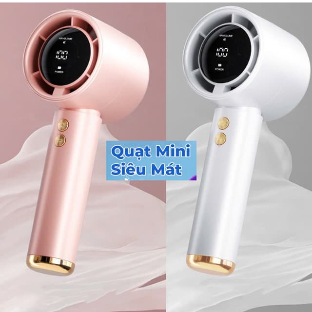 Quạt M2 5000mAh di động có thể sạc gió mạnh 100 tốc độ turbo phản lực màn hình hiển thị pin - Ảnh 5