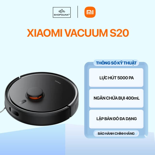 Robot Hút Bụi Lau Nhà Xiaomi Vacuum S20 EU Lực Hút 5000 Pa Chính Hãng - Ảnh 10