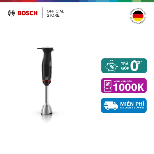 05.05 - 07.05 | Voucher Shopee lên đến 3tr | Máy xay sinh tố cầm tay Bosch MSM4B624 Series 4 ErgoMaster 1000W (đen) - Ảnh 2