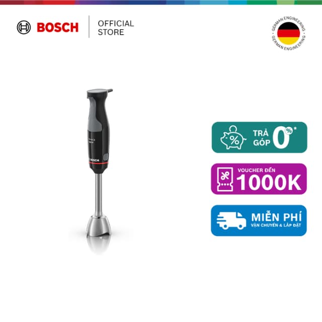 [Giao hàng từ 27.2] Máy xay sinh tố cầm tay Bosch MSM4B6V2 Series 4 ErgoMaster 1000W (đen) - Ảnh 6