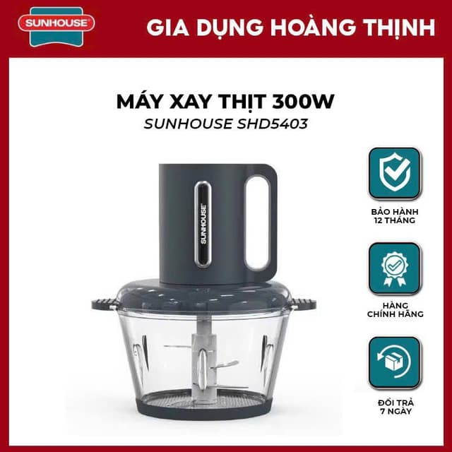 Máy xay thịt Sunhouse 1.8 lít Chính hãng 3 tốc độ xay đa năng nhanh và nhuyễn, Công suất 300W SHD5403  SUNHOUSE - Ảnh 8