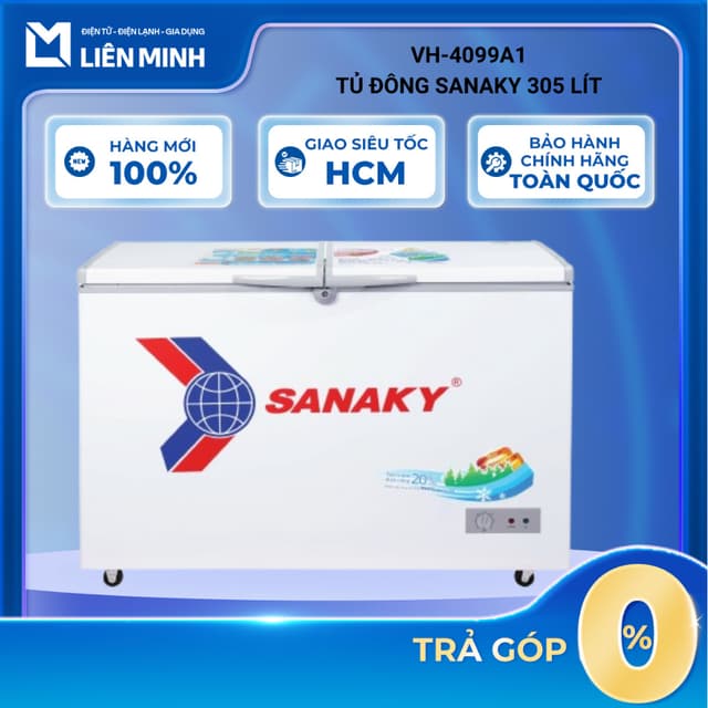 VH-4099A1 - Tủ Đông Sanaky 305 Lít VH-4099A1 - 1 Ngăn Đông - Dàn Đồng - Bảo Hành Chính Hãng - Ảnh 6