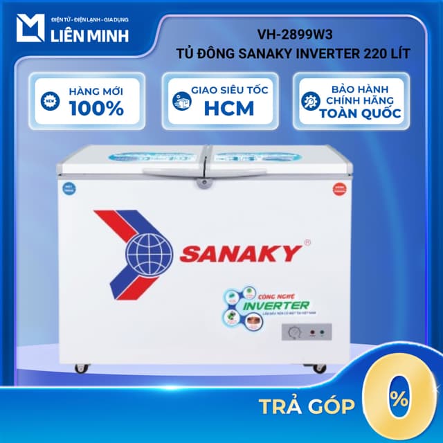 VH-2899W3 - Tủ Đông Sanaky Inverter 220 Lít VH-2899W3 - Công Nghệ Smart Inverter - Bảo Hành 24 Tháng - Ảnh 6