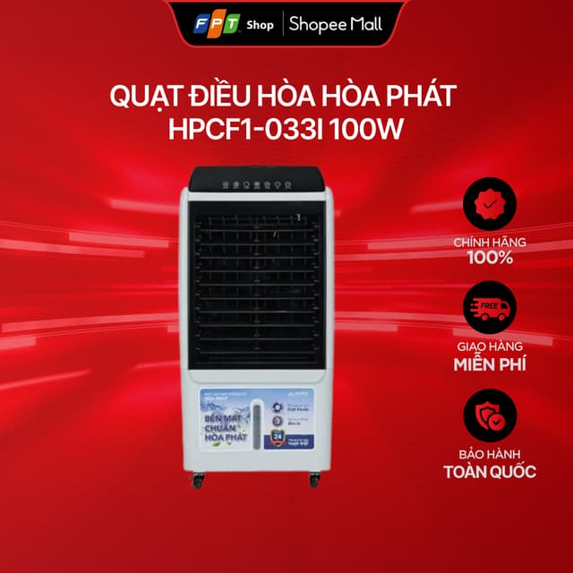 [Chỉ GH tận nơi] Quạt điều hòa Hòa Phát HPCF1-033I 100W, công nghệ ion âm - Ảnh 1