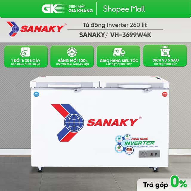 VH-3699W4K - Tủ Đông Mát Sanaky Inverter 260 Lít VH-3699W4K [Toàn Quốc] - Ảnh 12