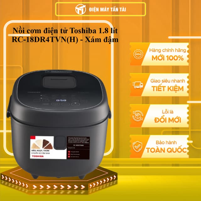 RC-18DR4TVN(H) - Nồi cơm điện tử Toshiba 1.8 lít RC-18DR4TVN(H) - Xám đậm - GIAO TOÀN QUỐC - Ảnh 2