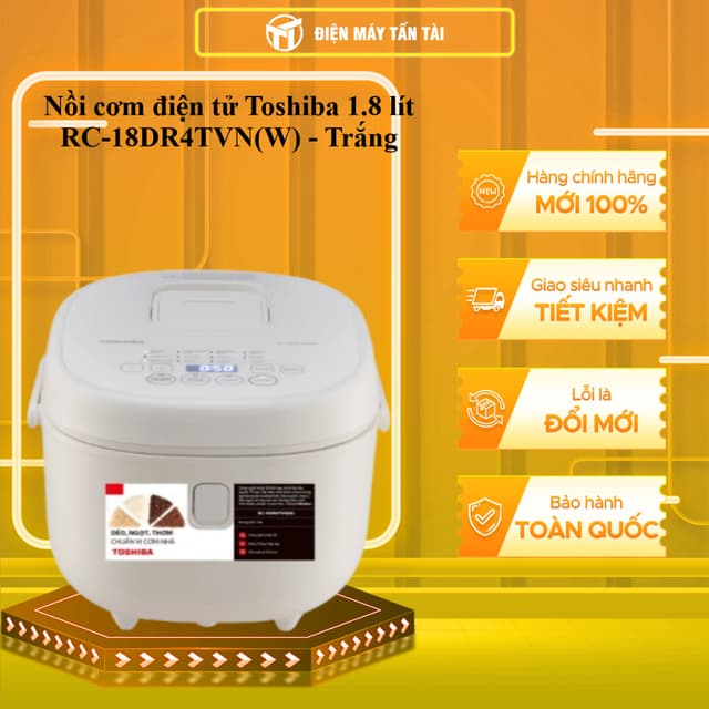 RC-18DR4TVN(W) - Nồi cơm điện tử Toshiba 1.8 lít RC-18DR4TVN(W) - Trắng - GIAO TOÀN QUỐC - Ảnh 5