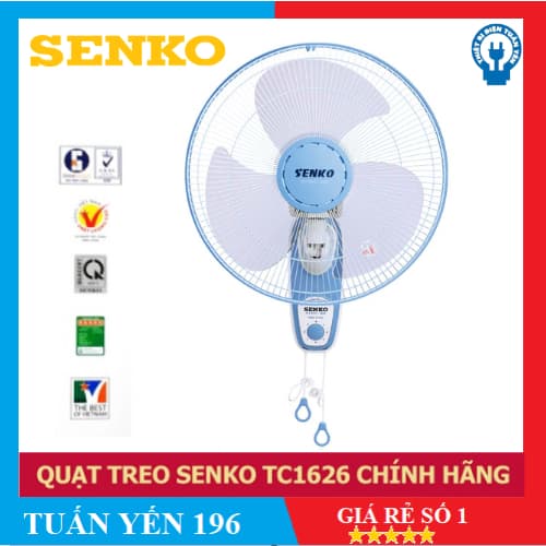 Quạt treo tường 2 Dây Senko TC1626 (47W) 3 Cánh - Hàng chính hãng -Bảo Hành 2 Năm - Ảnh 3
