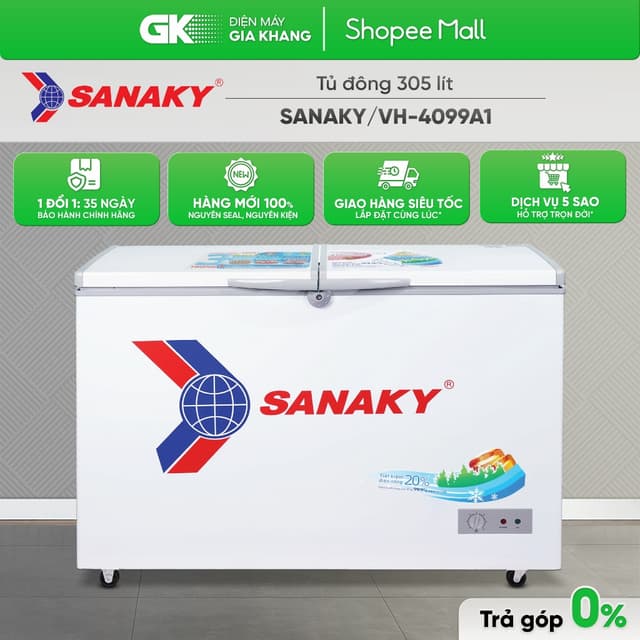 VH-4099A1 - Tủ Đông Sanaky VH-4099A1 1 NGĂN ĐÔNG,2 CÁNH,305 LÍT [Toàn Quốc] - Ảnh 8