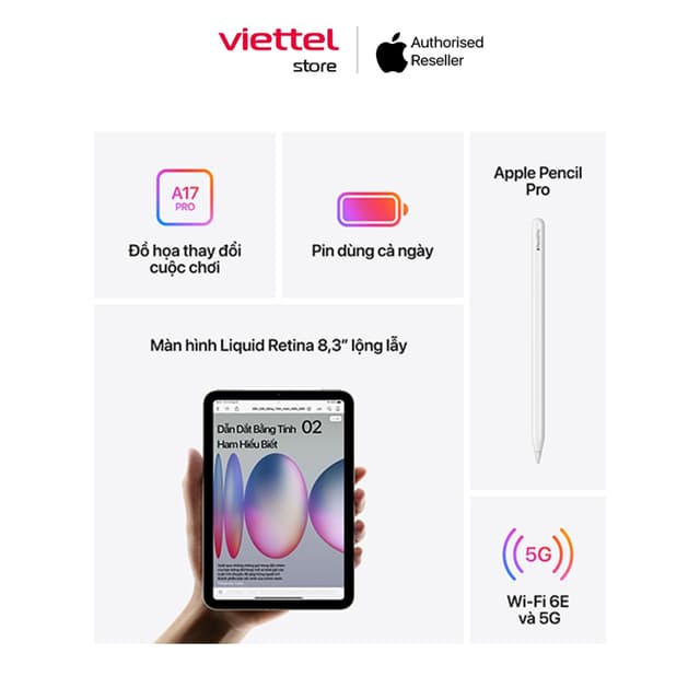 iPad Mini 7 WIFI 5G 512GB Chính hãng - Ảnh 2