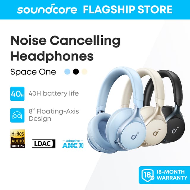 Soundcore by Anker Space One, Tai nghe chống ồn chủ động 98%, Thời gian phát ANC 40 giờ, A3035 - Ảnh 5
