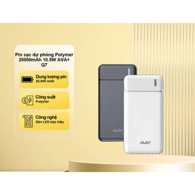 So sánh giá [SHIP HỎA TỐC] Pin sạc dự phòng Polymer 20000mAh 10.5W AVA+ Q7 rẻ nhất?