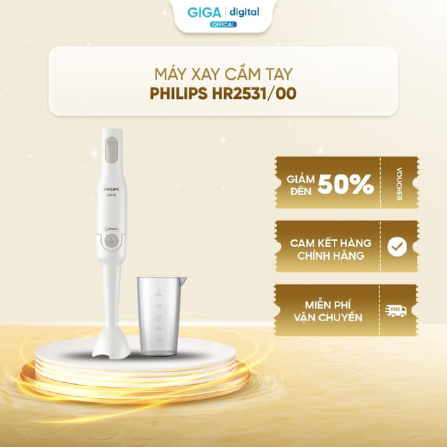 Máy xay cầm tay Philips HR2531/00 650W - Cối xay 0.5L đi kèm - Hàng chính hãng - Ảnh 6