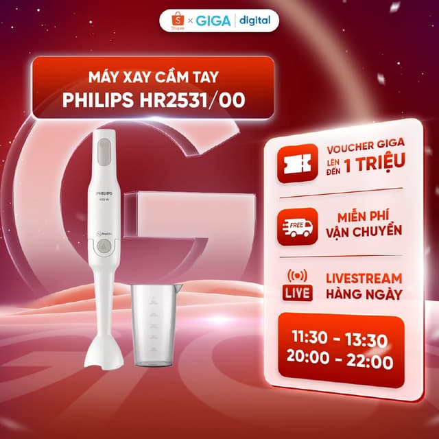 Máy xay cầm tay Philips HR2531/00 650W - Cối xay 0.5L đi kèm - Hàng chính hãng - Ảnh 7