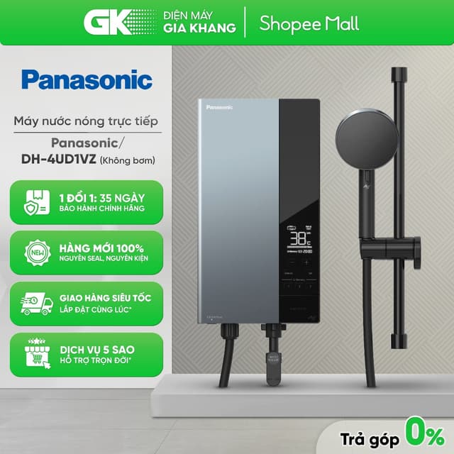  DH-4UD1VZ Không Bơm | DH-4UDP1VZ Có Bơm - Máy Nước Nóng Trực Tiếp Panasonic 4500W [Toàn Quốc] - Ảnh 4