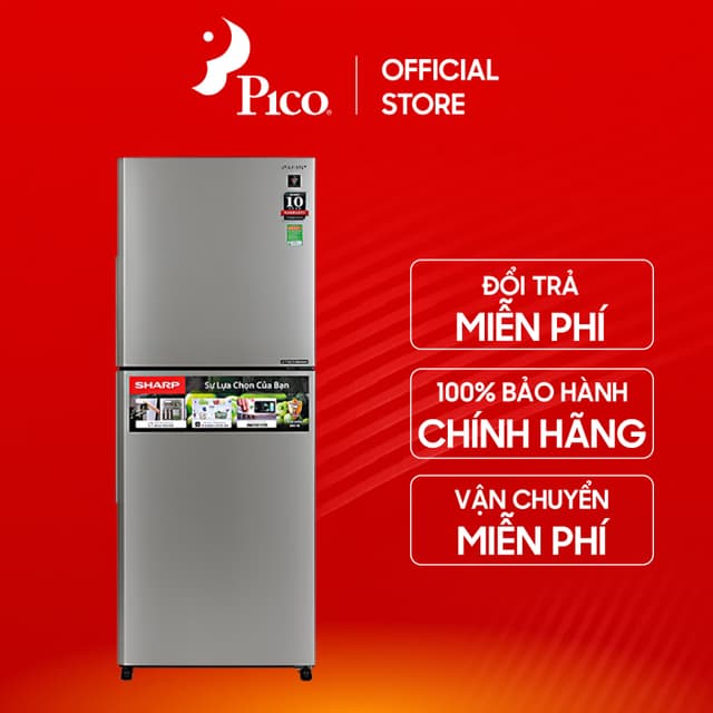 [Pico Official - Lắp đặt 0Đ HN HCM] Tủ lạnh Sharp Inverter 330 lít SJ-XP352AE-SL màu bạc - Ảnh 1