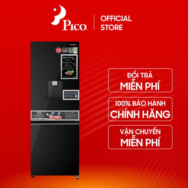 [Pico Official - Lắp đặt 0Đ HN HCM] Tủ lạnh PANASONIC NR-BV331WGKV 300 lít Inverter màu kính đen - Ảnh 3