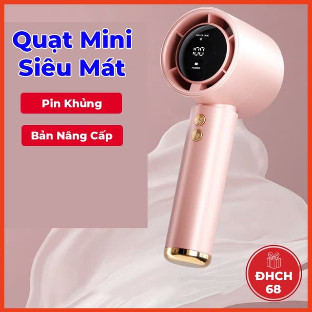 Quạt mini cầm tay M2 5000mAh di động có thể sạc gió mạnh 100 tốc độ turbo phản lực màn hình hiển thị pin - Ảnh 4