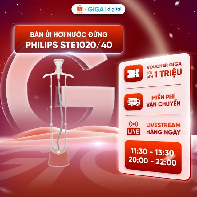 Bàn ủi hơi nước đứng Philips STE1020/40 1800W - Hơi phun 36g/phút - Mặt ủi lớn hơn 40% - Ảnh 5