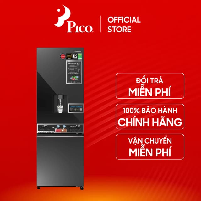 [Pico Official - Lắp đặt 0Đ HN HCM] Tủ lạnh PANASONIC NR-BV361WGKV 325 lít Inverter màu kính đen - Ảnh 11