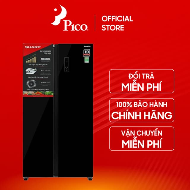 [Pico Official - Lắp đặt 0Đ HN HCM] Tủ lạnh Sharp Side By Side Inverter 442 lít SJ-SBX440VG-BK - Ảnh 2